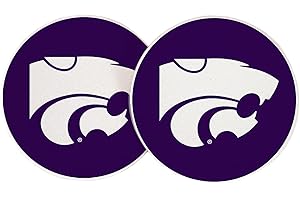 Desert Cactus Kansas State University Car Accessories KSU Wildcats Absorbent Sandstone Cup Coasters Licensed Product Set of 2 (Design A)