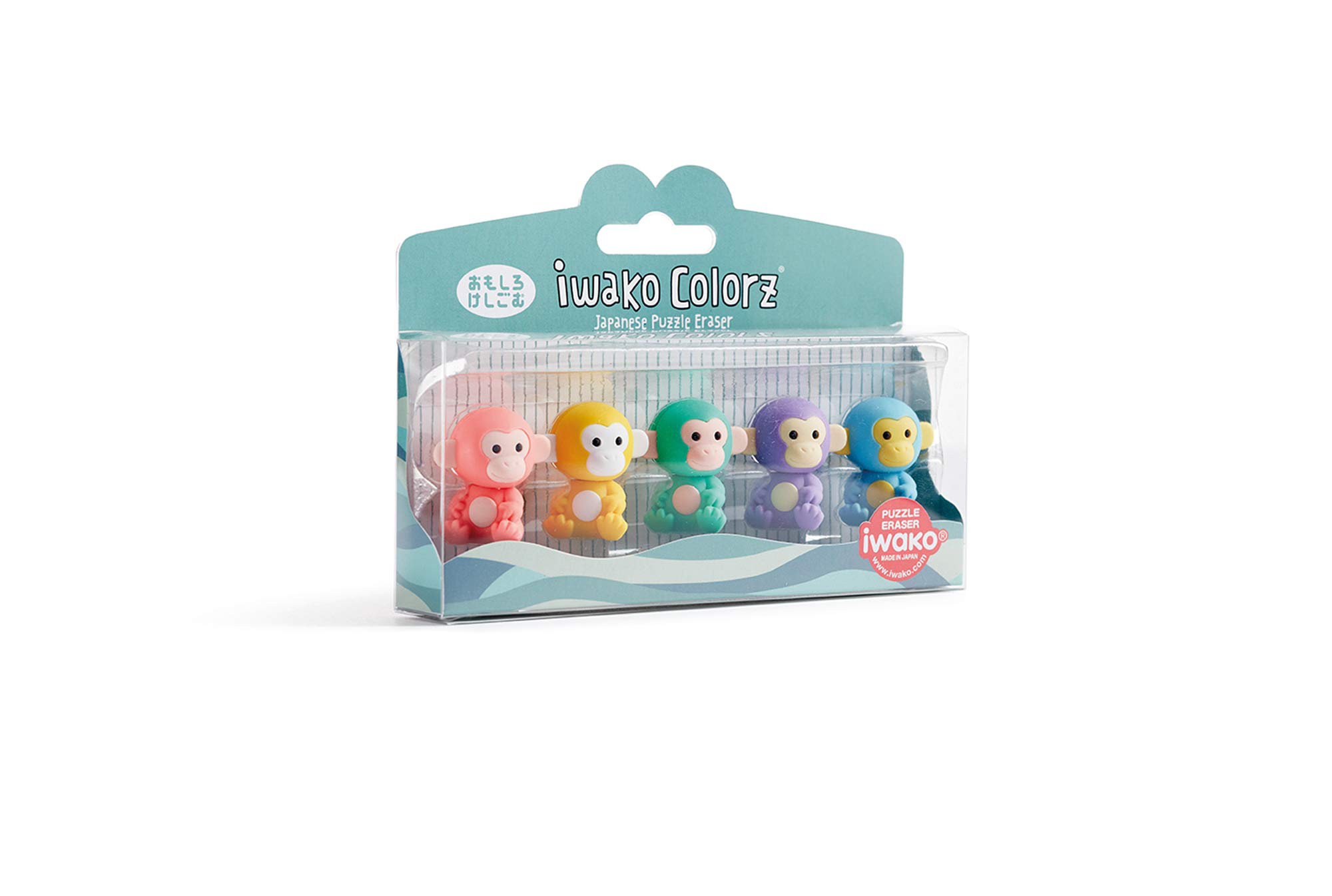 Miquelrius PVC Pack 5 Removable Puzzle Eraser Monkeys