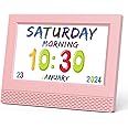 Kids Digital Alarm Clock Colorful, 7" Large LED Time Display Children's Sleep Trainer, Eye-Caring Digital Clock for Girls Boys Bedrooms Bedside, 17 Alarm Clock Settings Easy to Use Kids Birthday Gift