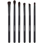 Eye Makeup Brush Set, 6 Pcs Professional Blending Eyeshadow Makeup Brushes for Concealer Eyebrows Eyeliner, Soft Hairs &amp; Wood Handle&hellip;&hellip; (black 6pcs)