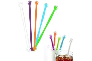 FOYARA 20Pcs Creative Cute Help Me Hand Shaped Tea Milk Coffee Juice Drink Muddler Stirrers Swizzle Stick Stirring Bar Rod Mi