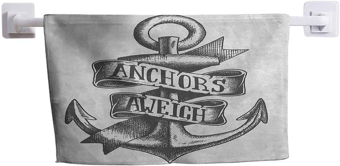 Alisoso - Toalla de baño con diseño de ancla, estilo tatuaje, color