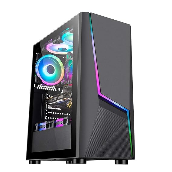 Electrobot Gaming Tower PC Ryzen 5 4650G, B550 Chipset (2X8) 16GB RAM, 1TB HDD, 250GB SSD with