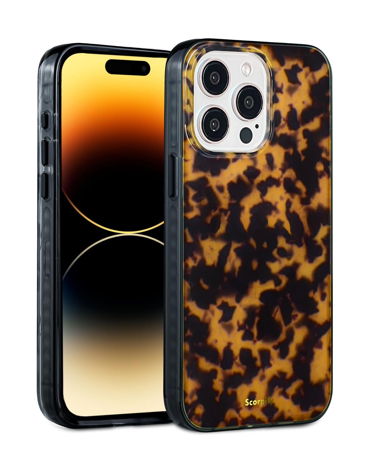 SCORPIFY for iPhone 15 Pro Case [Compatible with MagSafe] with Brown Tortoise Shell Design, Cute Brown Magnetic Phone Cover for Women Girls, Slim Shockproof Bumper with Stylish Pattern — image 1