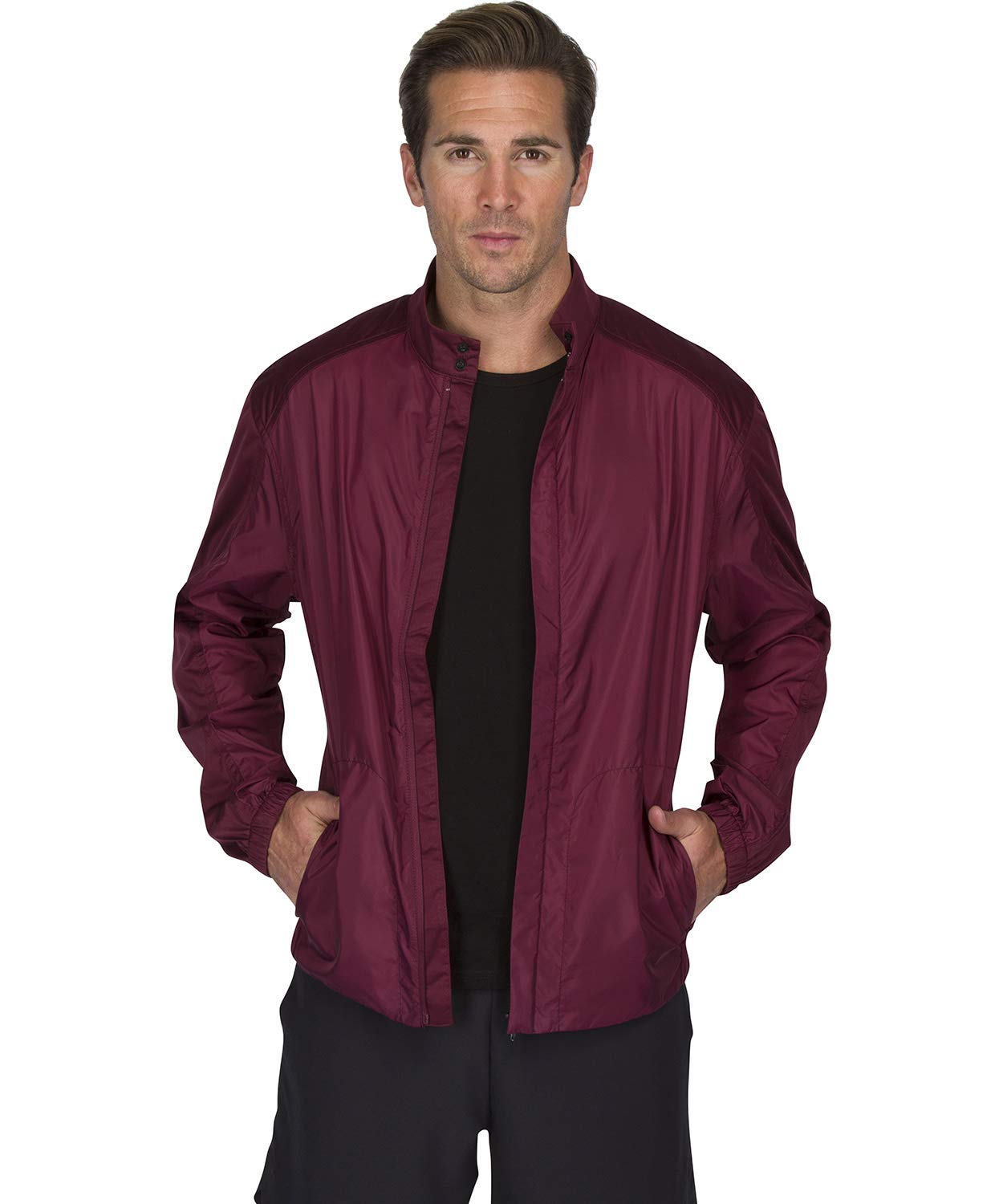 Photo 1 of Three Sixty Six Full Zip Golf Jacket for Men - Lightweight Mens Rain Coat - Water Resistant Windbreaker