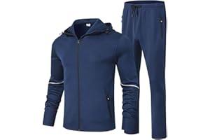 Gopune Men's Tracksuit 2 Pieces Set Hoodie Sweatsuits Full Zip Athletic Jogging Suits Long Sleeve Casual Sports Outfits