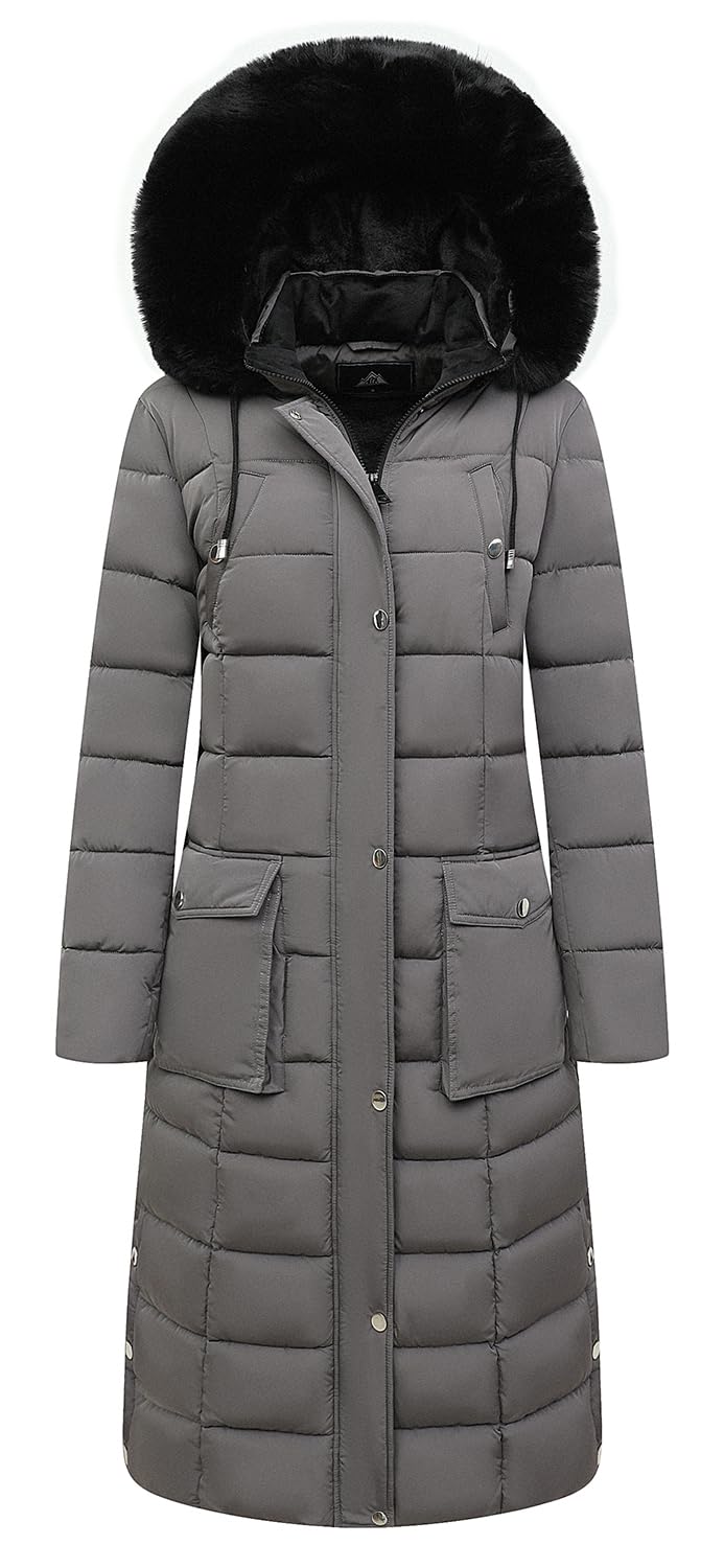 MOERDENG Women's Waterproof Long Winter Coat Thickened Down Alternative Jacket Warm Puffer Jacket Parka Image