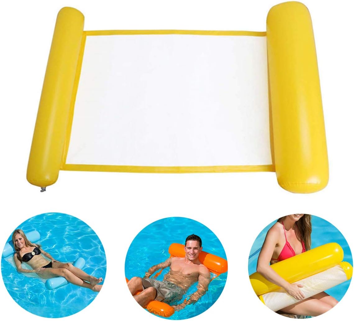 Water Inflatable Float Hammock Bed Lounger Lightweight Foldable Recliner Float Raft Chair Mat for A Holiday Water Party Swimming Pool Beach,130 * 73 CM