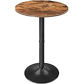HOOBRO Round Bar Table, 89 cm Tall Bar Height Table, Cocktail Table with Base, Stable Counter Table with Non-Slip Base, Bar H