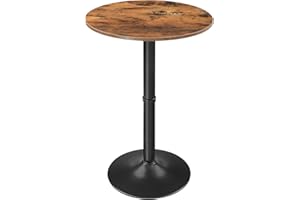HOOBRO Round Bar Table, 89 cm Tall Dining Table, Cocktail Table with Base, Stable Counter Table with Non-Slip Base, Bar Heigh