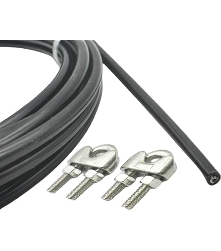 Uxcell 4mm Vinyl Coated Wire Rope - 10 Meter Galvanized Aircraft Cable