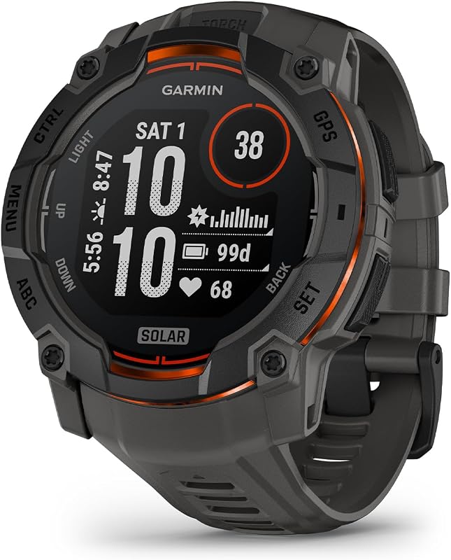 Instinct 3 50mm SOLAR – GPS-Multisport-Smartwatch, 1,1" Display, bis zu 40 Tage Akkulaufzeit, 80+ Sport-Apps, Navigationsfunktion, smarte Features, LED-Taschenlampe, wasserdicht