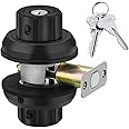 EASlLOK Deadbolt Lock Twist-to-Lock Front Door Lock Keyless Heavy Duty Single Cylinder Deadbolt Mechanical gate Lock(Zinc Alloy, Black, 1 Pack)
