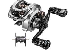DOVIELLO HICC50 Compact Baitcaster Fishing Reels - 4.7oz Ultra Smooth Finesse Casting with Magnetic Brake, 7.1:1/8.1:1 Ratio10+1 Double Shield Bearing Reels for Saltwater Freshwater with Dual spools