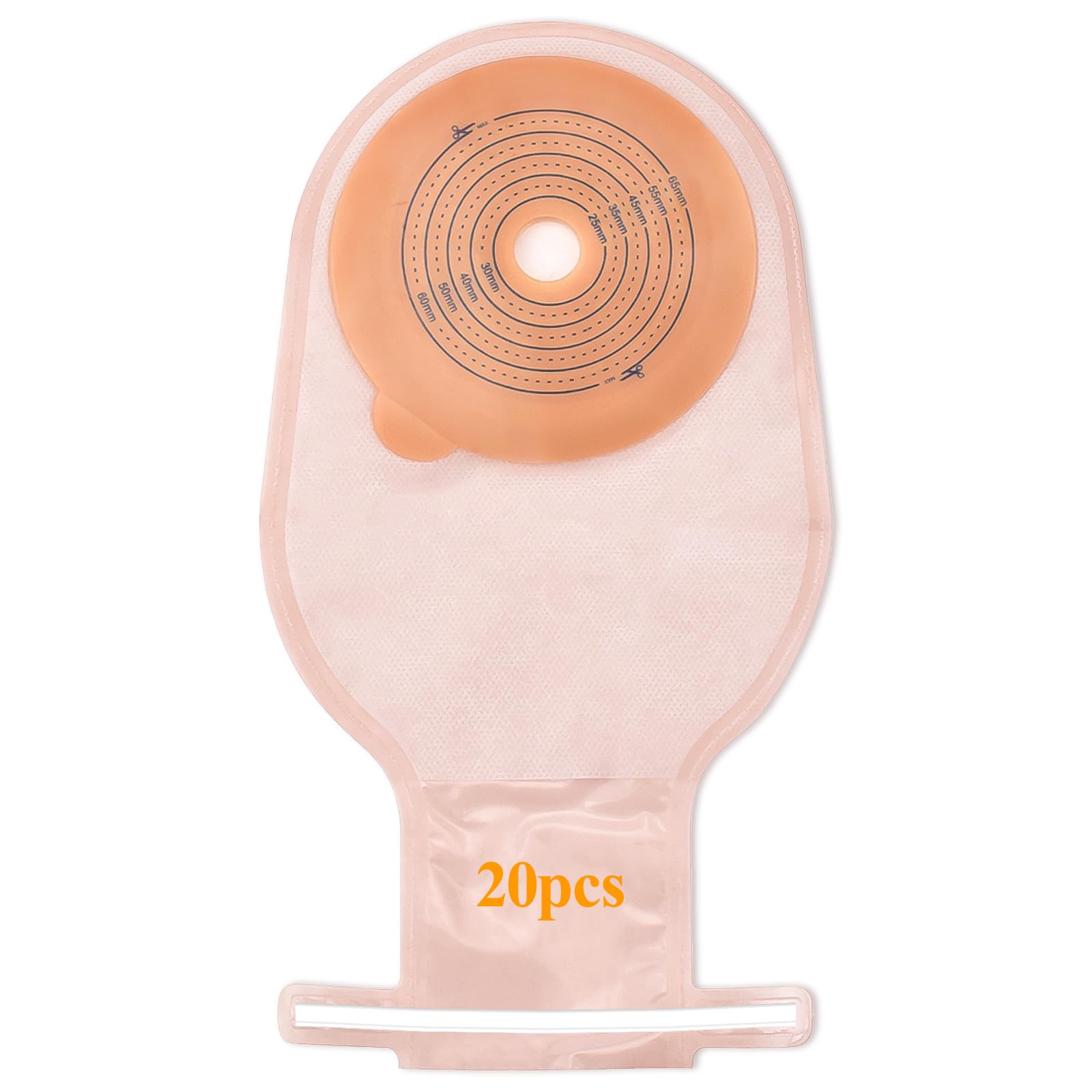 Photo 1 of Eyourlife 20 PCS Colostomy Bags, Ostomy Bag Colostomy Supplies, One Piece Drainable Pouches with Clamp Closure for Ileostomy Stoma Care, Hydrocolloid & Non-Woven Border, Cut-to-Fit 15-65MM