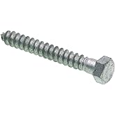 Prime-Line 9056313 Hex Lag Screws, 3/8 In. X 3 In, A307 Grade A Hot Dip Galvanized Steel (25 Pack), Zinc