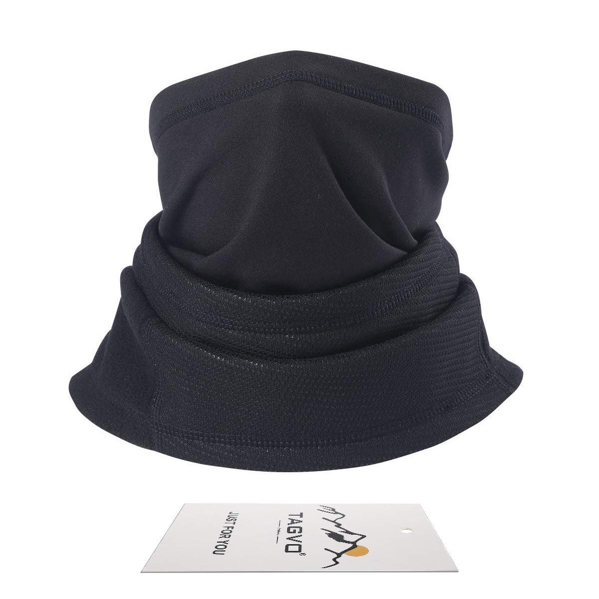 TAGVO Winter Thermal Windproof Fleece Neck Warmer, Adjustable Elastic Thick Long Neck Gaiter Windproof Balaclava Multifunctional Headwear Beanie hat - Unisex & Universal Size(1 Pack)