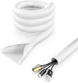 deleyCON 9.8ft Self-Closing Cable Conduit Management Sheath - White Nylon view 1