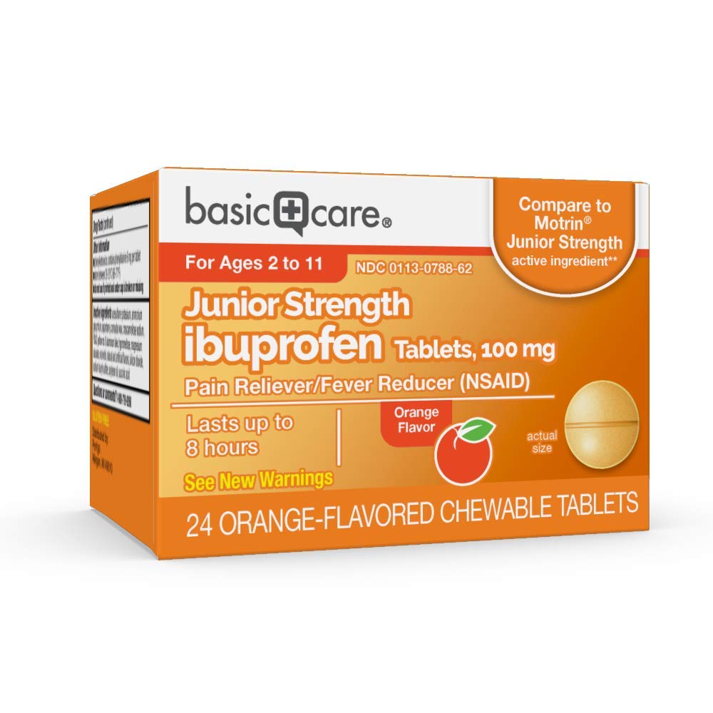 Basic Care Junior Strength Ibuprofen Chewable Tablets