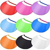 Hanaive 9 Pcs Foam Sun Visors for Women Adjustable Solid Sun Visor Hat with String for Beach, Kids' Arts and Crafts