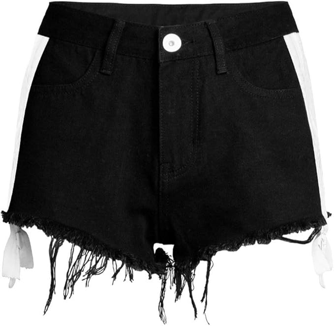 DFLYHLH Both Side Zipper Tassel Woman Shorts Summer Sexy Casual Cotton