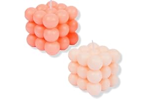 Loftern Pink(Rose) and Blush(Vanilla) Scented Bubble Candle Set of 2 - Handmade, Natural Soy Wax Based, Uniquely Aesthetic Shaped Candles - Decorative Candles for Home Decor, Velas Aromaticas