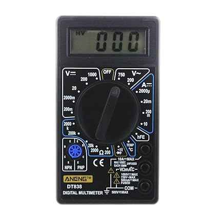 Everpert DT-838 LCD Digital Multimeter AC/DC 750/1000V Amp Volt Ohm Tem Tester Black