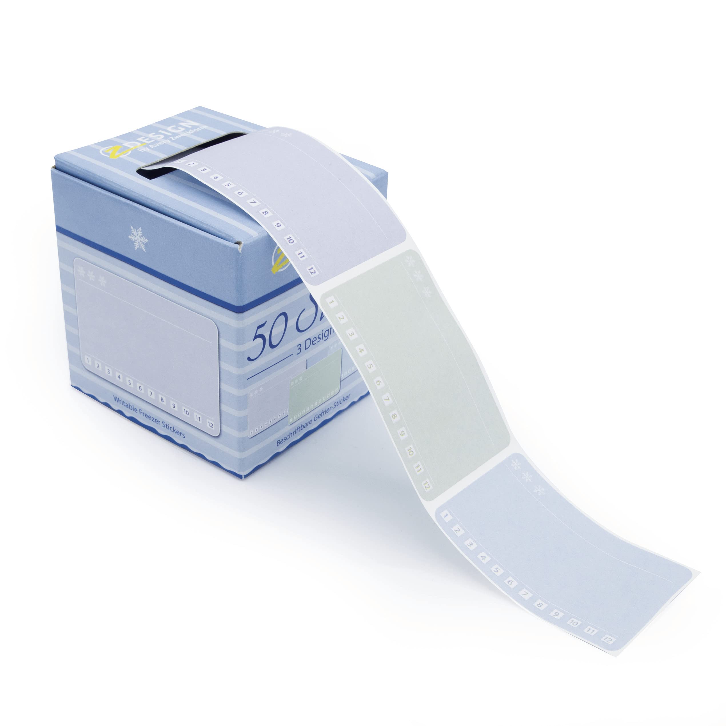 AVERY Zweckform 56822 Freezer Labels Self-Adhesive Pack of 50 (58 x 38 mm, Can Be Written On Up to -20°C, Household Label, Freezer Label, Preserving Label, Jam Sticker) Stickers on Roll