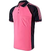 LOVPOSNTY Safety Shirt High Visibility Short Long Sleeve Reflective Polo Shirts, Work T Shirts for Men Construction