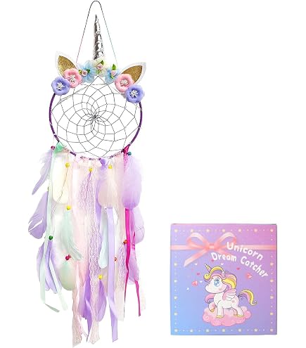 Pretty Jolly Purple Star Dream Catcher - Handmade Pompom Feather Wall Decor For Kids Room - View #8