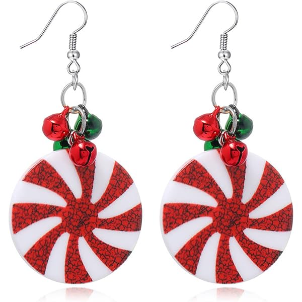 Dainty Christmas Tree Earrings For Women - Colorful Crystal Drop Earrings With Star, Bell & Bow - View #10