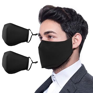 Download Free Amazon Com Zyezoo 2pcs Black Washable Face Mask Cotton Mouth Protective Anti Dust Facial Cover Reusable Windproof Facemasks Support Adding Carbon Filter Beauty PSD Mockup Template