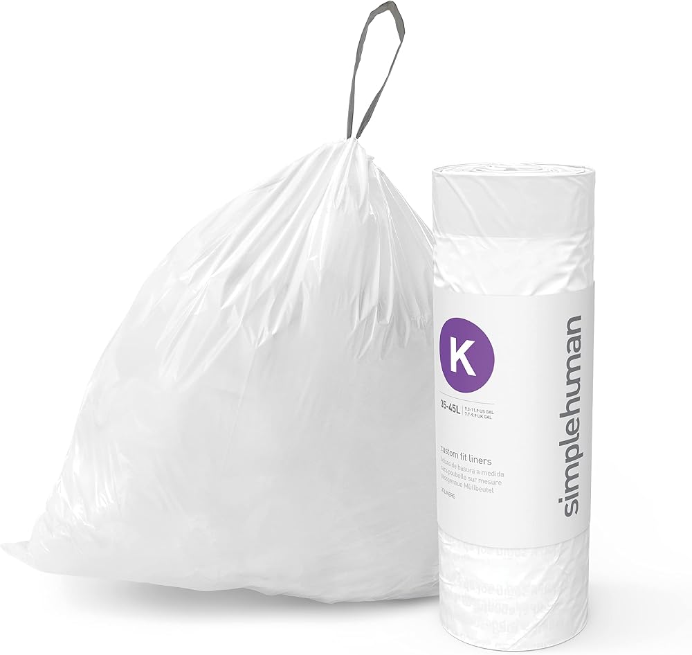 simplehuman CW0412 Code K Custom Fit Bin Liner Roll Pack 8 Roll 240 Liners