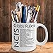 Gibbs Rules Mug - TV Series Inspired 11-oz Funny NCIS Gibbs Rules Coffee Cup Mug Made of White Ceramic with Large Handle is Perfect Gift Idea for NCIS Fan - By: Trinkets & Novelty