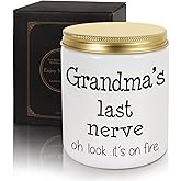 Grandma Birthday Gifts from Granddaughter Grandma Gifts from Grandson Lavender Scented 7oz Candles Happy Christmas Bday Presents for Grandma Nana Funny Soy Eco-Friendly Long Lasting Natural Candle