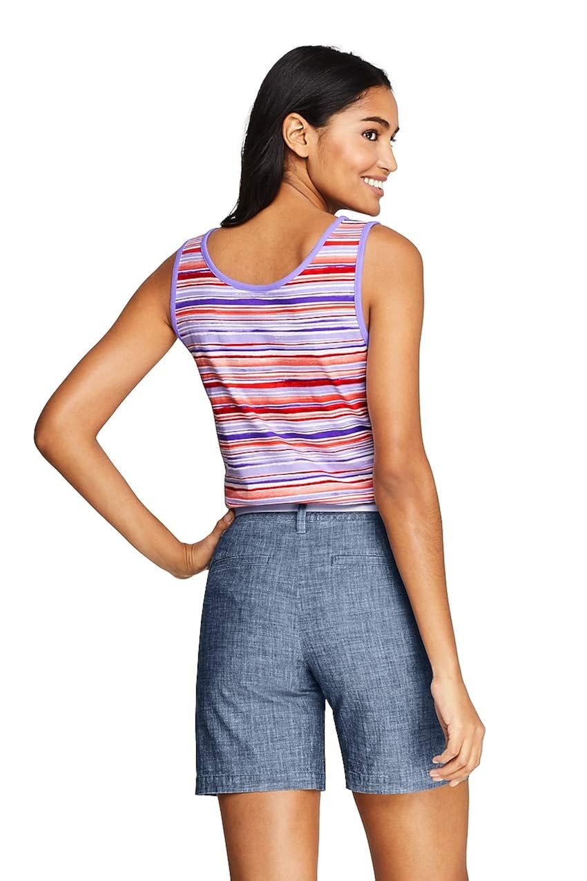 Lands End Womens Petite Cotton Tank Top Print Shops Women