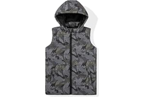 SNOW DREAMS Boys Girls Puffer Vest Hooded Quilted Outwear Sleeveless Jacket Lined Zipper Waistcoat