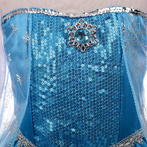 Dressy Daisy Girls' Princess Elsa Costume Fancy Party Dresses w/ cape draping Size 4T