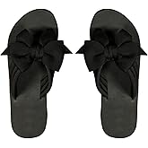RoseSeek Women's Bow Knot Flip Flops Open Toe Dressy Thong Sandals Comfy Summer Flats