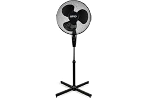 ARMO HOME Armo 16" Electric Fan Pedestal Oscillating Fan Rotating Cooling Fan 16 INCH Adjustable Floor Fan Black