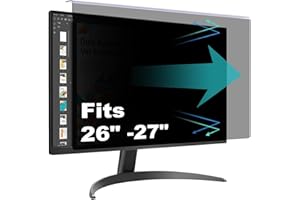 Tangxi Computer Privacy Screen Filter for 27 Inch 16:9 Widescreen Monitor, Removable Eye Protection Anti Glare & Anti Blue Li