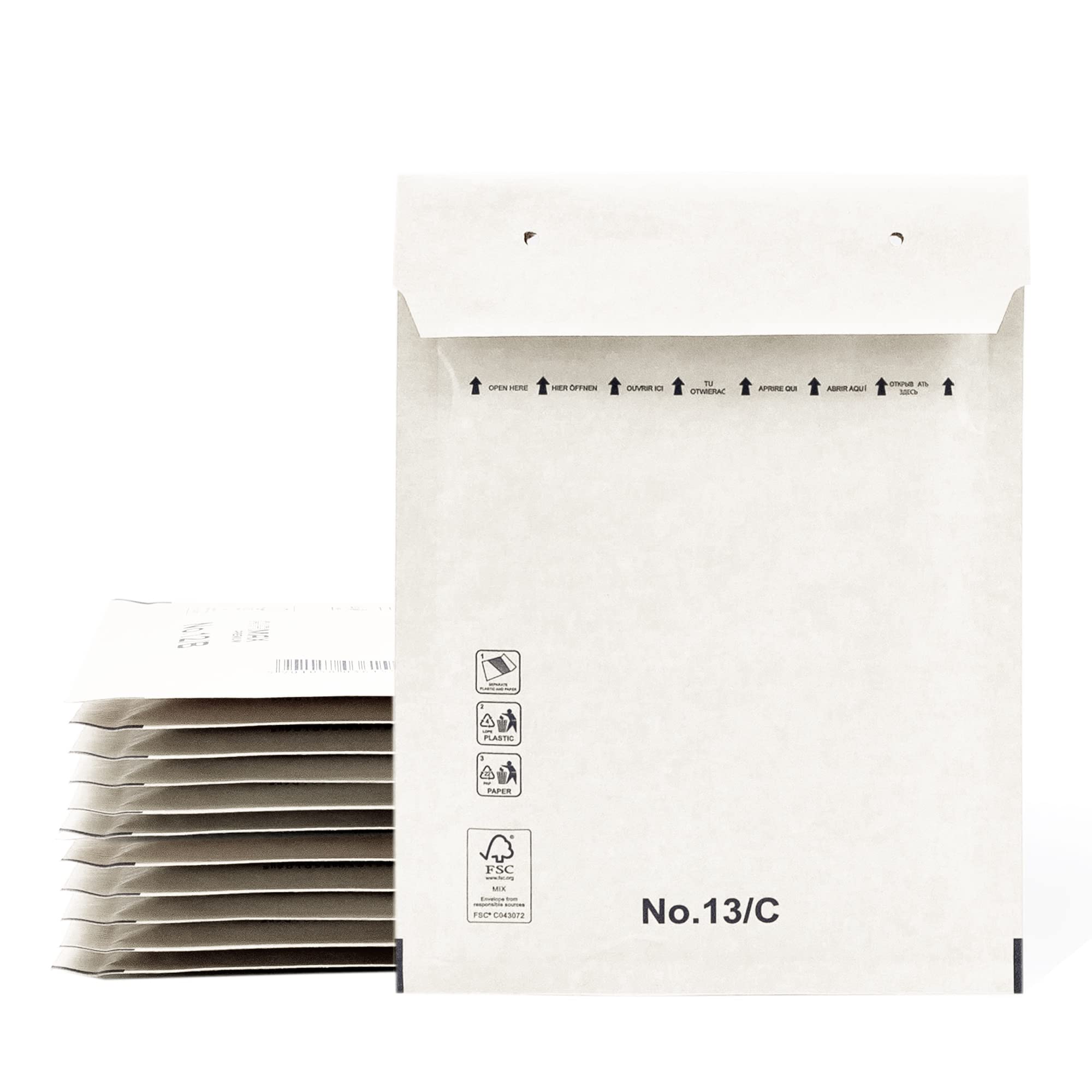 Ofiturie Padded Envelopes, Paper Bags with Bubble Inners, White, Peel and Seal (50 Envelopes, 150 x 220 mm)