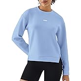 K-Swiss Cropped Sweatshirts for Women - Crewneck Pullover Sweatshirt Long Sleeve Workout Crop Tops Soft and Lightweight