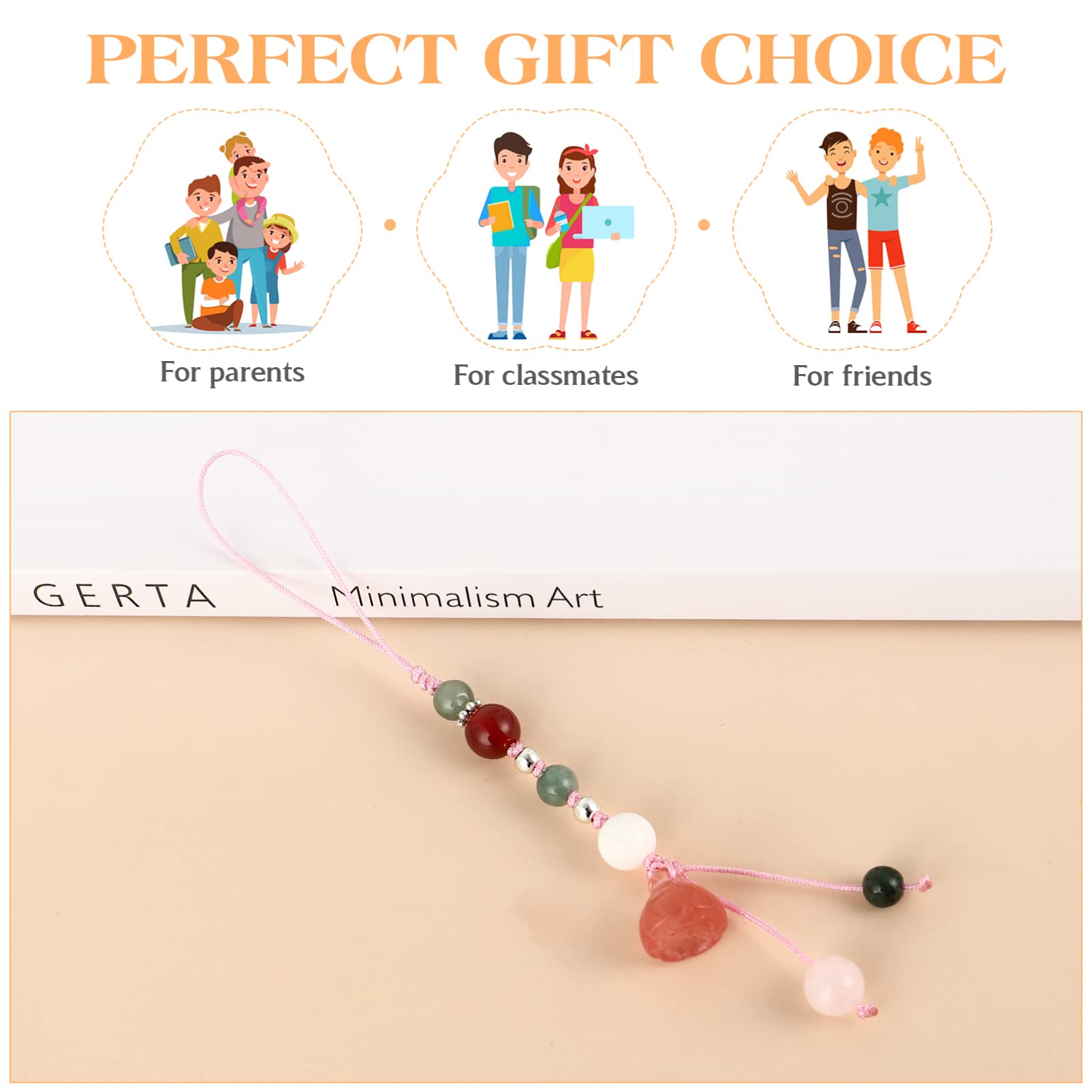Phone Charm - Jade Lotus Phone Charm Strap Agate Mobile Phone Pendant Decorative Cell Phone Charm Accessories for Phone Keychain Car Key Bag