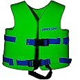 TRC Recreation Super Soft Child Size X Small Life Jacket USCG Approved Vinyl Coated Foam Swim Vest for Kids Swimming Pool and Beach Gear, Marina Blue