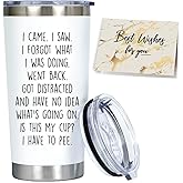VLUG Birthday Gifts for Old People Women Men - I Came I Saw I Forgot Tumbler 20oz Black Funny Gag Fathers Day Christmas Gift for Him Adult Old People Senior Citizens Elderly Grandpa Mom Dad-317