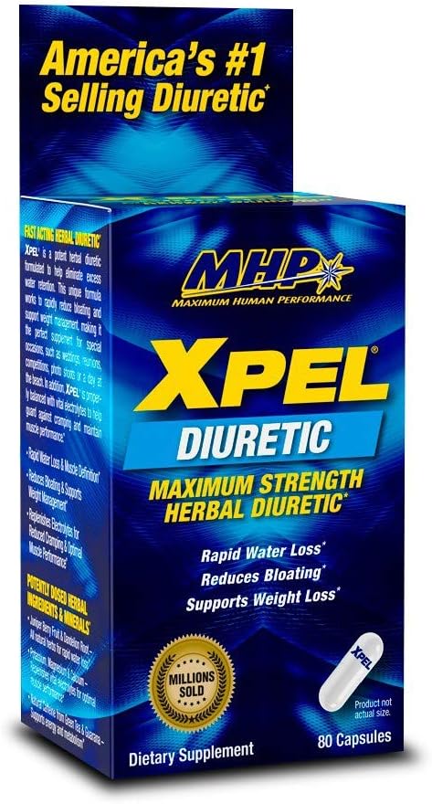 MHP Xpel Dietary Supplement - Maximum Strength Diuretic, 80 Capsules: Health & Personal Care