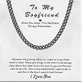 72ore Necklace for Boyfriend Cuban Link Chain Black Stainless Steel Necklace for Men Wedding Gift Promise Chain Anniversary Boyfriend Birthday Gift Ideas