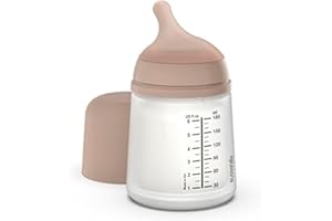Suavinex Zero Zero Anti Colic Baby Bottle, No 1 Spanish Baby Bottle Brand, Minimize Bottle Rejection & Nipple Confusion, Perfect for Breastfeeding Babies, 6oz/180mL, Medium Tone, Adaptable Flow Nipple