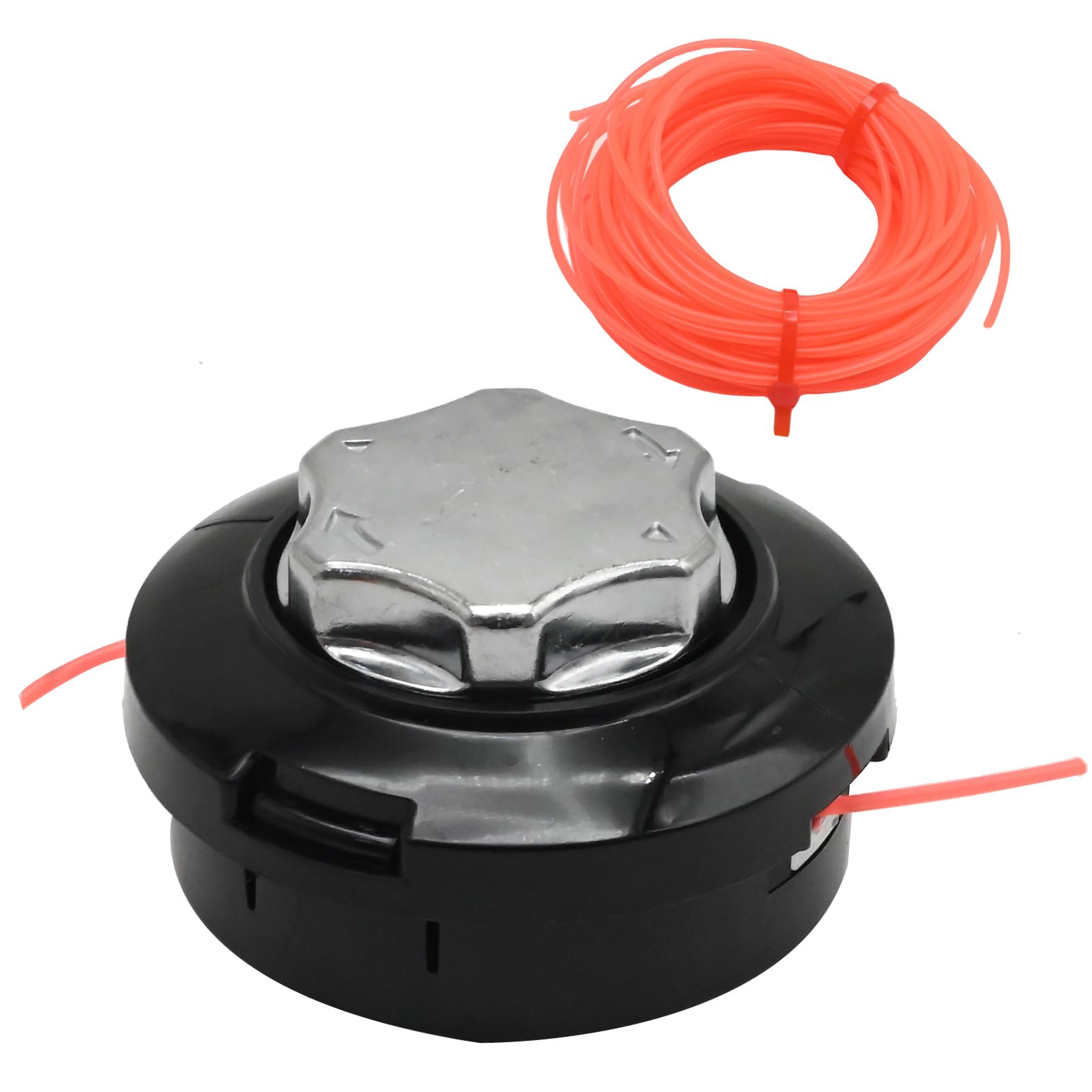 Ollanoos M10 x 1.25 Left-Hand Automatic Out Line Thread Trimmer, with 15m 2.4mm Strimmer String Cord, for Trimmer Dual 2 Line Spool Head Universal